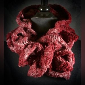 Maroon Faux Fur Wrap Scarf